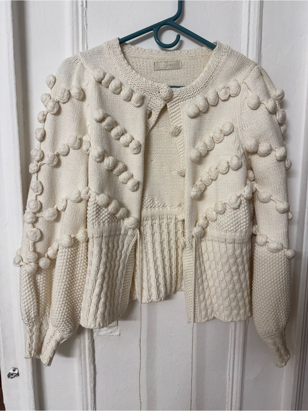 Vita Grace Pom-Pom Knit Women's Cardigan Sweater